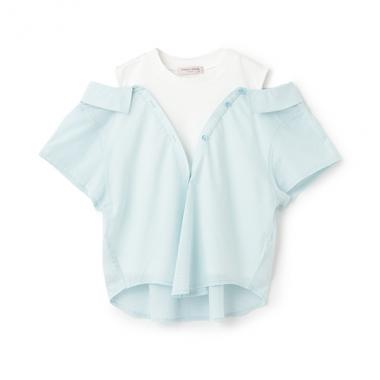 【人気商品再入荷】【直営店で取り扱い無し】シアーストライプ ドッキングシャツ