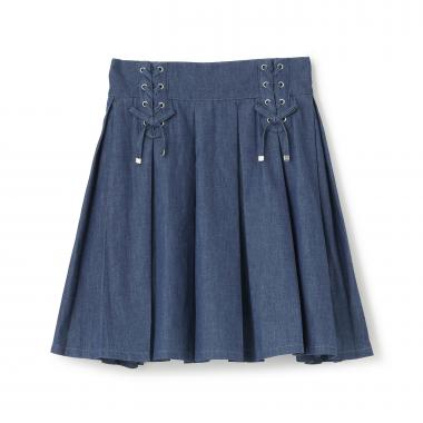 【人気商品再入荷】【直営店で取り扱い無し】ボックスプリーツレースアップスカパン