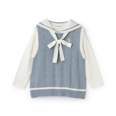 【人気商品再入荷】【直営店で取り扱い無し】セーラーベスト＆長袖Tシャツセット