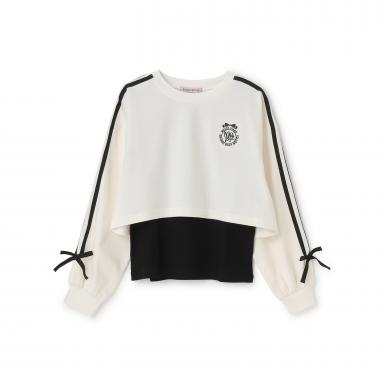 【人気商品再入荷】【直営店で取り扱い無し】サイドライン&リボン長袖Tシャツ　タンクトップセット