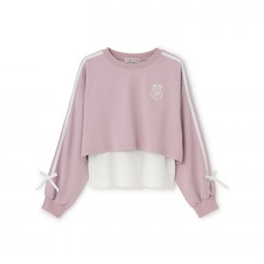 【人気商品再入荷】【直営店で取り扱い無し】サイドライン&リボン長袖Tシャツ　タンクトップセット