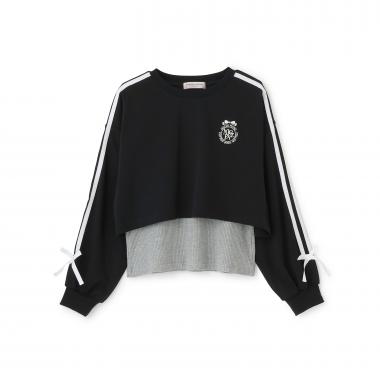 【人気商品再入荷】【直営店で取り扱い無し】サイドライン&リボン長袖Tシャツ　タンクトップセット