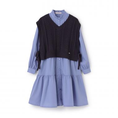 【人気商品再入荷】【直営店で取り扱い無し】ニットベスト＆ティアードワンピースセット