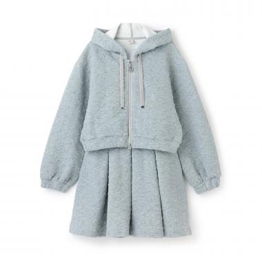 【人気商品再入荷】【直営店で取り扱い無し】ハートジャカードジップパーカ＆スカパンセットアップ