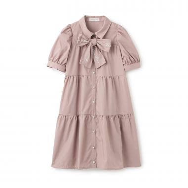 【人気商品再入荷】【直営店で取り扱い無し】リボンつきティアードワンピース