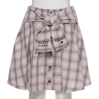 チェック柄前結びスカパン
