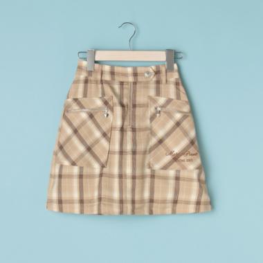 チェック柄台形ジップスカパン