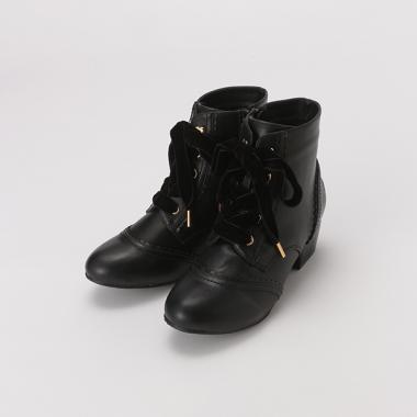 ベロアレースアップショートブーツ