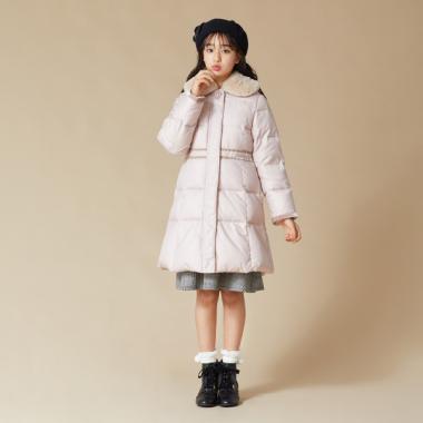 【撥水】 フェイクファー衿つきロングダウンコート