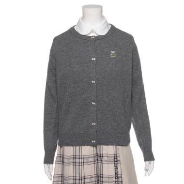 ハイゲージリボンボタンカーディガン