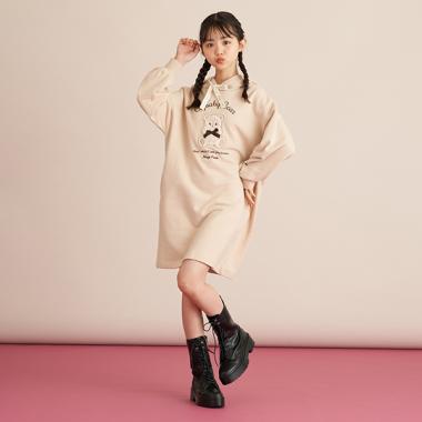 くま耳ワンピース