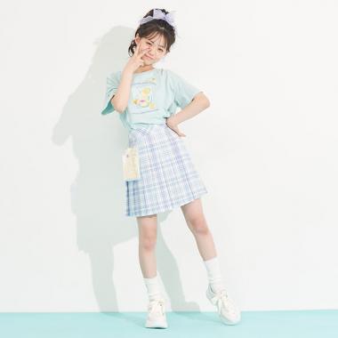 おしゃ見えポシェットつきプリーツスカパン