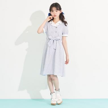 開衿ダブルボタンワンピース