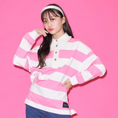 フリル衿ラガーシャツ