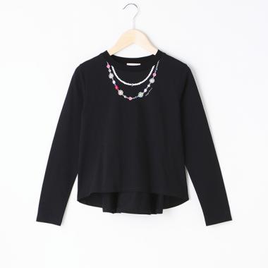 ジュエルネックレス長袖Tシャツ