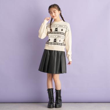 合皮プリーツスカパン