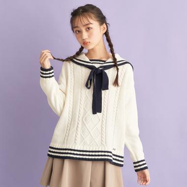 セーラーカラーモールニット
