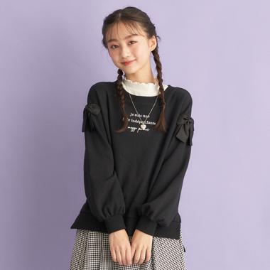 ネックレスつき肩リボントレーナー