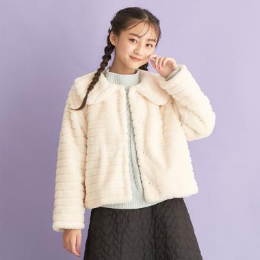 ビッグカラーフェイクファーブルゾン