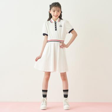 ウエストリブポロワンピース