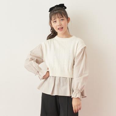 ニットベストドッキングブラウス