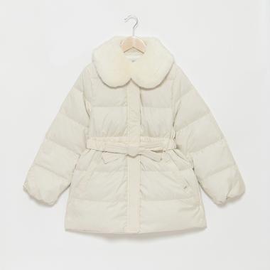 【撥水】リサイクルダウン フェイクファー衿付きコート