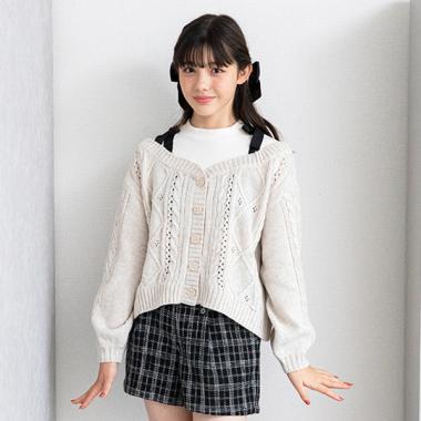 テレコドッキングレイヤードニット