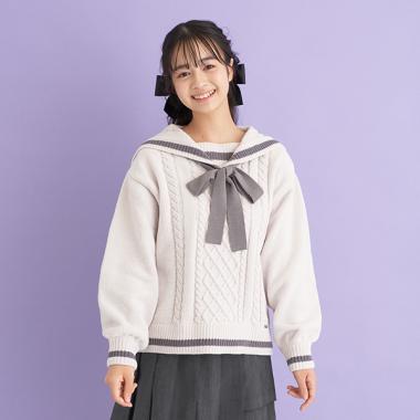 セーラーカラーモールニット