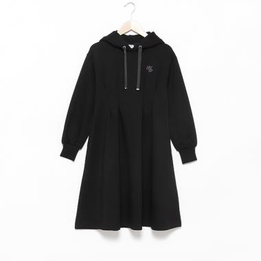 ハイウエストタック パーカワンピース