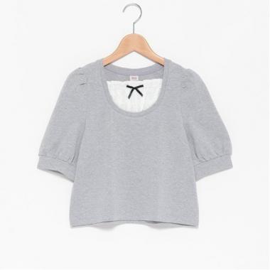 布帛切り替えTシャツ（7分丈）