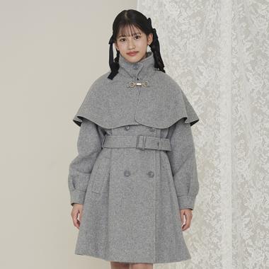 ケープつきマルチカラーコート