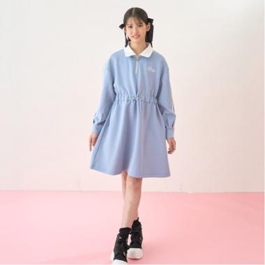 ハーフジップサイドラインワンピース