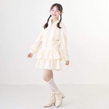 リボンジャカードZIPパーカ×スカパンセットアップ