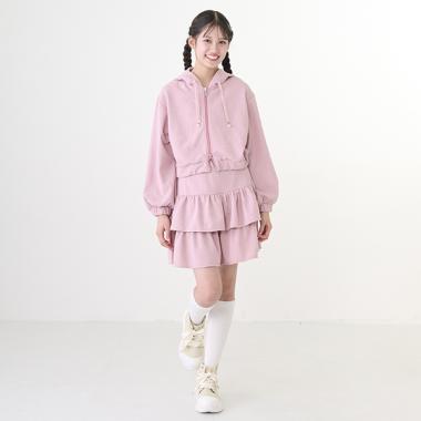 リボンジャカードZIPパーカ×スカパンセットアップ