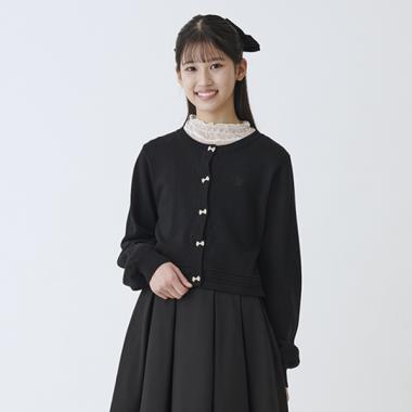 ショート丈リボンボタンカーディガン