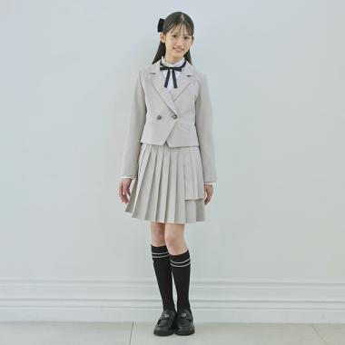 バックルベルトつき2段プリーツスカパン