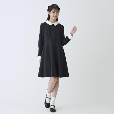 レース衿ワンピース