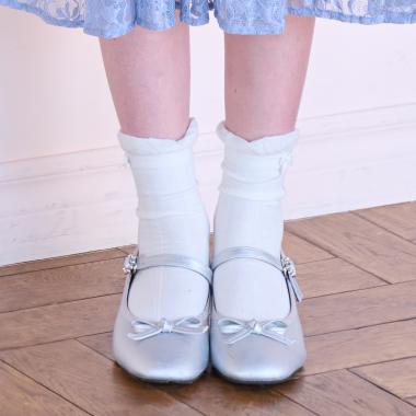 ビジューバックルストラップシューズ