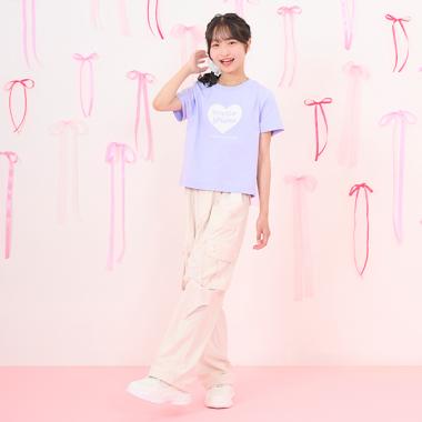 【機能素材】ハートボタンポケット2WAYカーゴパンツ