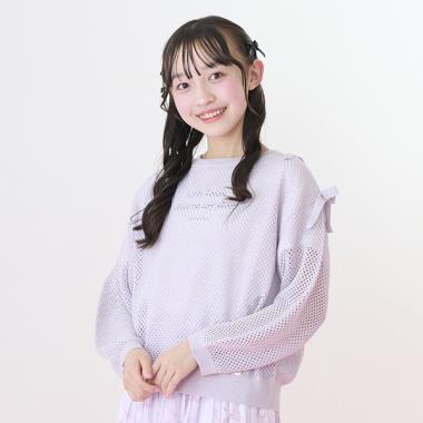 ラメメッシュニット＆半袖Tシャツセット