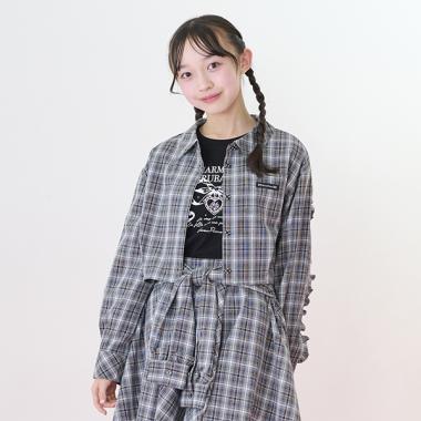 クロップド丈フリルシャツ