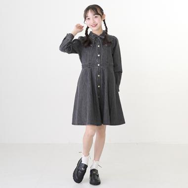 ボリュームスリーブフレアーワンピース