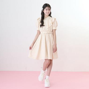 【ニコ☆プチ掲載】ハーフジップフリルワンピース