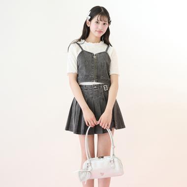 【ニコ☆プチ・Cuugal掲載】ハートチャームつきロングハンドルバッグ