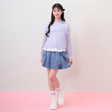 デニムカーゴスカート（スパッツつき）