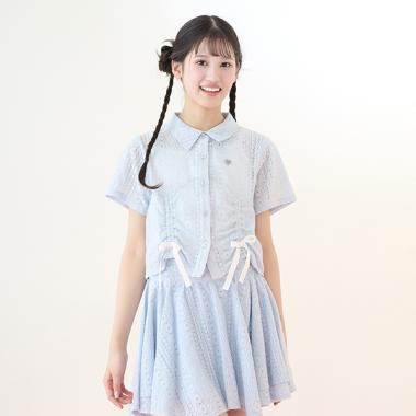 【ニコ☆プチ掲載】アソート素材クシュっとリボンシャツ＆キャミソールセット