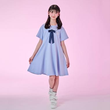 【接触冷感】リボンつきセーラーワンピース