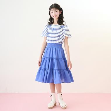 リボン＆ティアードドッキングワンピース