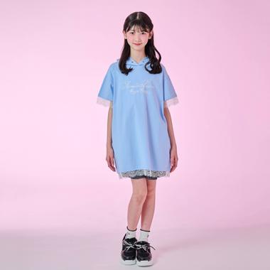 【ニコ☆プチ掲載】【接触冷感】レーストリミングパーカミニワンピース