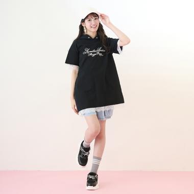 【ニコ☆プチ掲載】【接触冷感】レーストリミングパーカミニワンピース